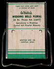 Vintage WHITES WEDDING BELLS FLORAL ADVERTISING MIRROR STANDUP Newton Mfg Iowa