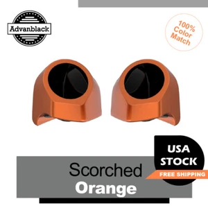 Advanblack Scorched Orange 6.5 inches Speaker Pods Fits Harley King Tour Pack - Picture 1 of 9