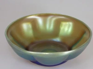 CUENCO ART DECO WMF MYRA CRISTAL IRISANTE AMARILLO AZUL CONSTRUCCIÓN RARO 20.JHD - Imagen 1 de 1