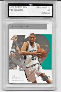 TIM DUNCAN 2002 TOPPS TEN #5, FGS GRADED GEM MINT 10 - Picture 1 of 2