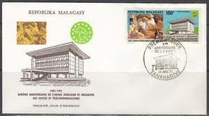 Malagasy Scott C105 FDC - Posts & Telecom. Union, 10th Anniv. - Picture 1 of 1