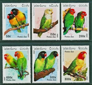 128.LAOS 1997 SET/6 STAMP BIRDS, PARROTS. MNH - Picture 1 of 1