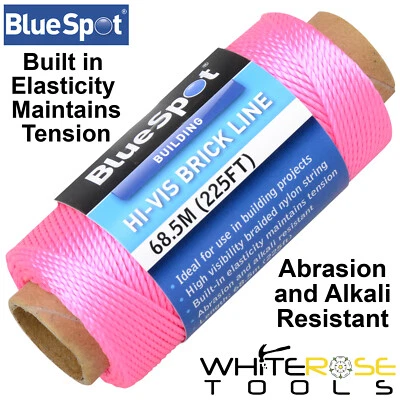 BlueSpot Hi-Vis Brick Line 68.5m 225ft Builders Brickies String Line Wall Brick  - Image 1 of 2