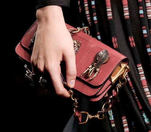 Borsa Valentino rossa maschera africana borsetta pelle RARA passerella piccola pochette