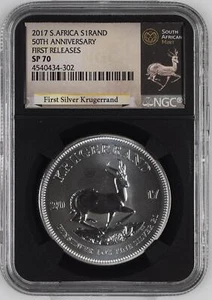 2017 SOUTH AFRICA KRUGERRAND 50TH ANNIVERSARY FIRST S1KR NGC SP-70 4302 - Picture 1 of 2