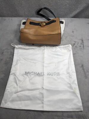 Michael Kors Tan / White Travel MK LOGO Leather Small Top Zip Shoulder Bag - Image 1 of 4