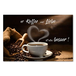 Póster 3935 Póster Lienzo Café, Lema Taza Frijol Café Corazón Amor - Imagen 1 de 7