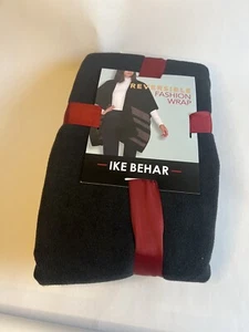 Womens Ike Behar Reversible Fashion Wrap Fleece Black One Size - Picture 1 of 4