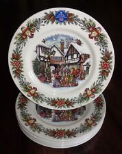 SET Of 6 Royal Stafford Christmas Holiday Market Hot Chestnuts Dinner Plates NEW
