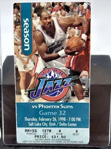 1998 Utah Jazz vs Phoenix Suns Game 32 Season Ticket Stub NBA - Bild 1 von 4