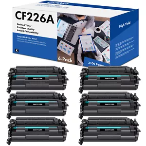 Cartucho de tóner 6PK con HP CF226A Laserjet Pro M402n MFP M426fdw 26A negro - Imagen 1 de 8