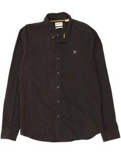 TIMBERLAND Mens Slim Fit Shirt XL Black Cotton PI10 - Picture 1 of 3