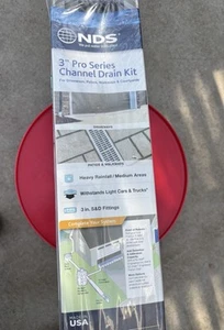NDS 764 Pro Series 3" Channel Drain & Grate Kit Driveway Patio Walkway - Picture 1 of 8