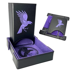 Folding Dice Tower and Dice Tray for RPG Table Top Gaming - Black/Purple - Ra... - Picture 1 of 7