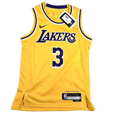 Nike Los Angeles Lakers Yellow NBA Jersey Anthony Davis Size Youth Small #3 New - Image 1 of 4