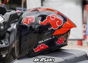 Motorcycle Helmet Bilmola x Naruto AD Jet AKATSUKI Limited Edition Open Face - Picture 1 of 13