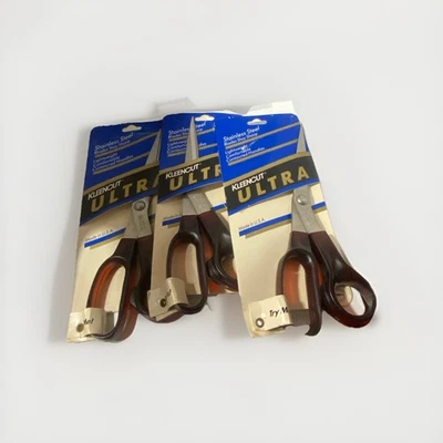 3 Vintage Deluxe Kleencut 8” Bent Trimmers Dressmaker Scissors.  Made in USA - Image 1 of 4