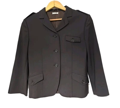 Chaqueta Blazer Miu Miu Para Mujer Mezcla de Lana Estilo Militar Hecha en Italia Talla 40 Foto 1 de 4