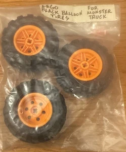 Lego Set 3 Monstertruck Reifen 56x26 mit orangen Felgen - Bild 1 von 5