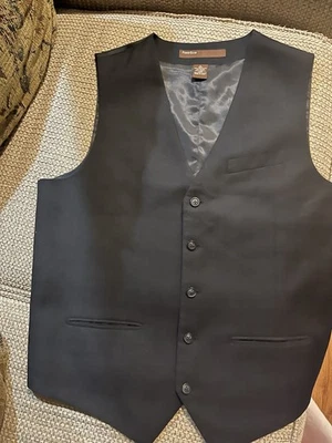 Perry Ellis Portfolio Men's Black Vest Size Large - Image 1 of 3
