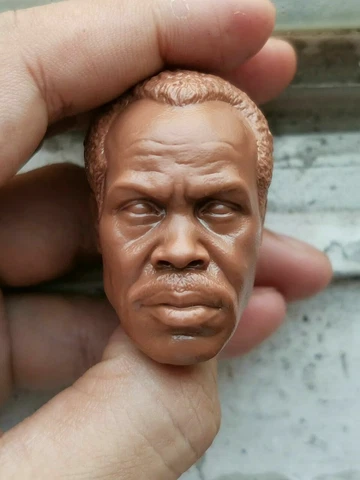 1/6 Danny Glover Head Sculpt Unpainted Head Carving fit 12'' Doll Figure Cover