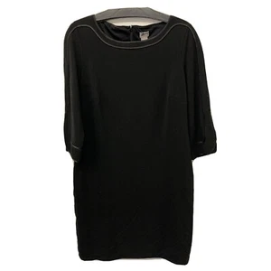 Chicos Dress Small Black Boatneck Ponte Sheath Cocktail Career Work - Picture 1 of 4