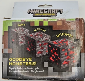 MINECRAFT LIGHT-UP REDSTONE ORE Interactive Light-Up Block ThinkGeek 2014 - Picture 1 of 6