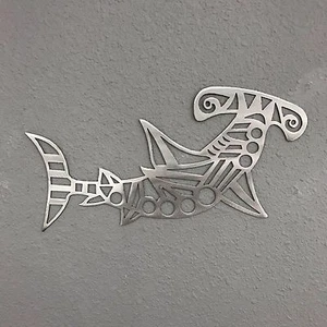 Hammerhead Metal Wall Art Tribal Plasma Cut Skilwerx Ocean Nautical Beach  - Picture 1 of 1