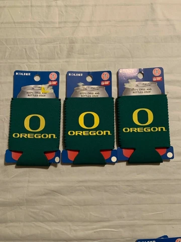 Oregon Ducks NCAA Set of 3 1-Sided Koozies Coozies Cooler Kolder Brand New Cover