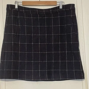 White Stuff Skirt Size 16 With Wool Blue Plaid Short Length Spring Summer Vgc - Picture 1 of 9
