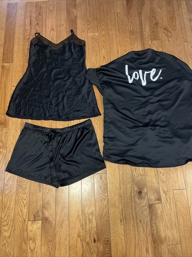 UNDERCOVER Abito da notte Victoria's Secret 100% seta corta nero slip lingerie maxi abito