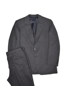 Hickey Freeman Suit Mens 41S Grey Striped Jacket & Pants Bespoke Wool 34x29 - Picture 1 of 14