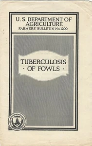 1921 USDA Tuberculosis of Fowls Farmers' Bulletin No 1200 Z4 - Picture 1 of 5