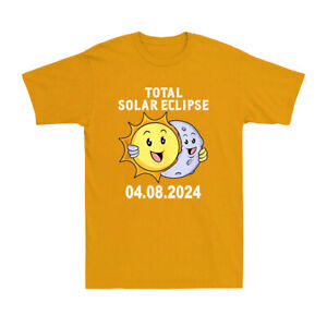 T-shirt homme en coton Total Solar Eclipse 2024 mignon soleil étreignant lune nouveauté