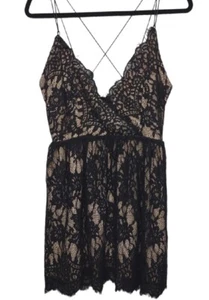 TOBI Black Lace Strappy Dress Women's Cocktail Special Occasion Size L - Picture 1 of 9