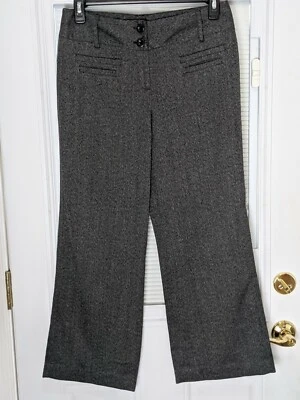 Pantalones de vestir para mujer blancos y negros con patrón de micro espiga piernas más anchas talla 10  Foto 1 de 4