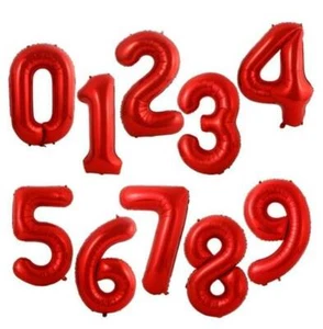40 Inch RED Number Mylar Foil Balloon for Birthday Anniversary Party Decoration - Picture 1 of 21