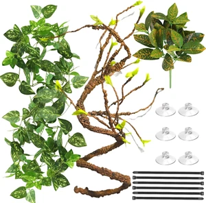 Reptile Terrarium Decor Plants Hanging Vines Fake Plants for Reptile Enclosur... - Picture 1 of 6
