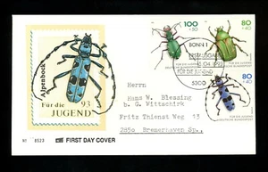 Postal History Germany FDC #B745-B749 SET OF 2 Insects beetles animals 1993 - Picture 1 of 4