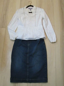 Womens Modest Spring Outfit, *Size S to M* Elegant, Feminine. Shirt w/ Skirt SET - Picture 1 of 22