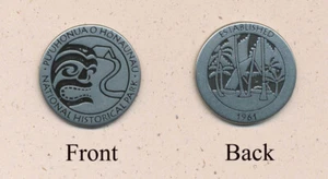PU'UHONUA O HONAUNAU * NPS Pewter Collector Token * Hawaii est 1961  Face - Picture 1 of 1