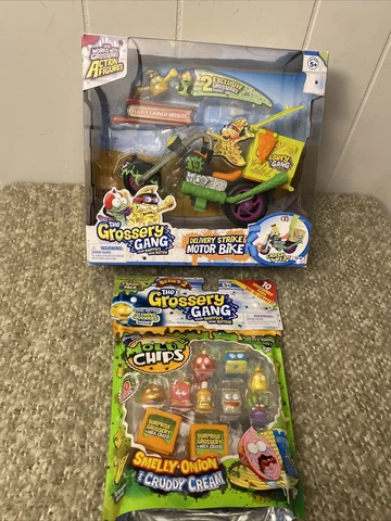 New The Grossery Gang Delivery Strike Motor Bike Motorcycle & Moldy Chips Pack Cover