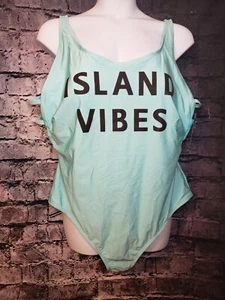 3XL NWT Rue21 Blue Strappy Island Vibes One Piece Swimsuit *Flaw* - Picture 1 of 6