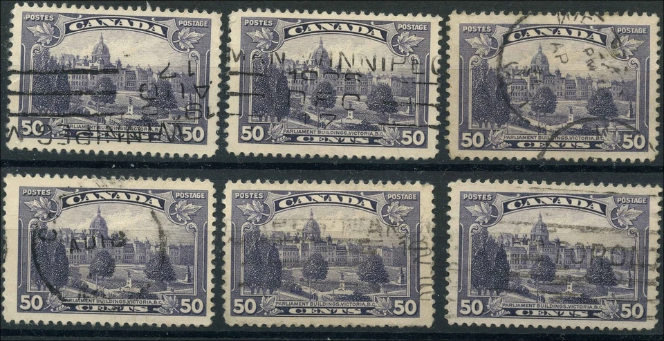 Canada Used F-VF 50c Scott #226 (6)  1935 Parliament KGV Pictorial Stamps - Image 1 of 2