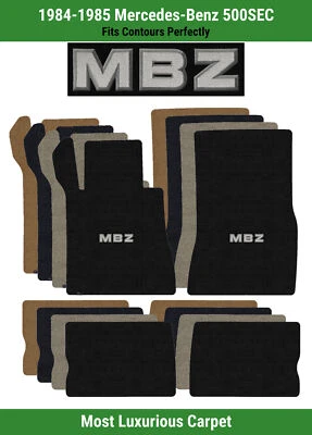 Alfombrillas delanteras y traseras Lloyd Luxe para Mercedes-Benz 500SEC 84-85 con apliques MBZ Foto 1 de 4