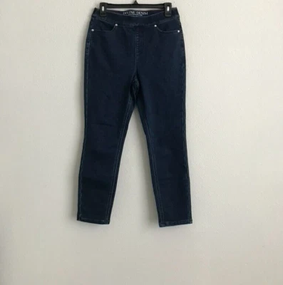 Isaac Mizrahi Reg Indigo Denim Crop Slim Jeans-Dark Indigo (Sz 4) a570162 - - Image 1 of 4