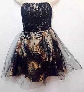 DEB Women's Strapless Black Size 5/6(s) 100% Polyester Holliday Dress - Picture 1 of 12