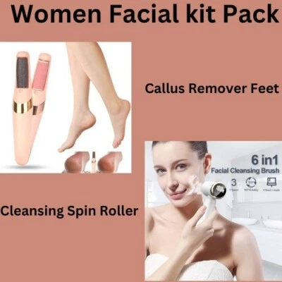 Facial Cleansing Spin Roller & Electric Callus Remover Feet Pack(Bulk 3 Sets) - Image 1 of 4