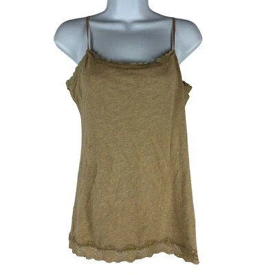 Top cami Sonoma Life + Style beige con ribete de encaje para mujer talla M Foto 1 de 4
