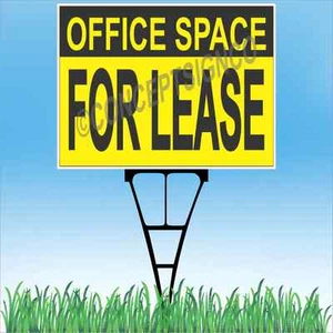 18"x24" OFFICE SPACE FOR LEASE Outdoor Yard Sign & Stake Lawn Real Estate Work - Picture 1 of 2